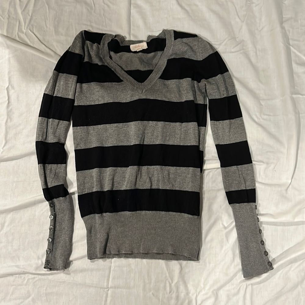 Black and gray striped sweater size s